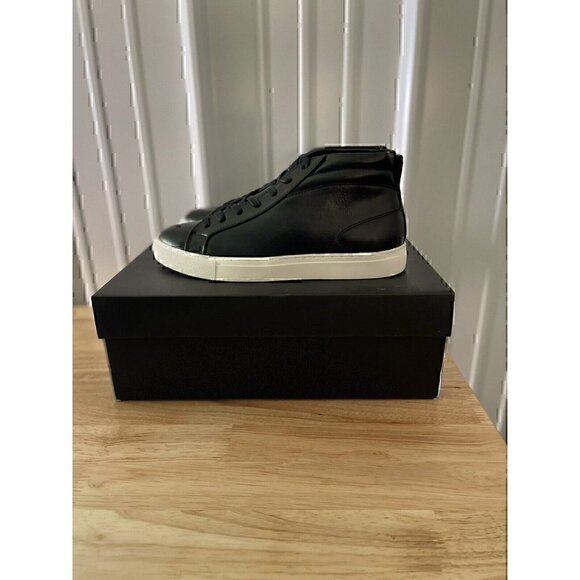 Alfani Jensen Lace-up Mid-Top Sneakers Black Pull Tab Round Toe - Picture 2 of 6